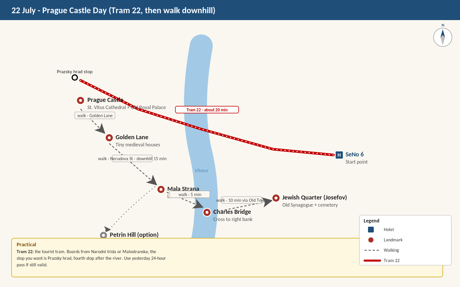 Transit map for Prague Castle Day